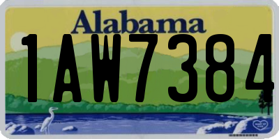 AL license plate 1AW7384