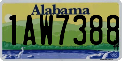 AL license plate 1AW7388