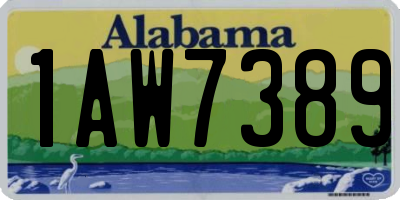 AL license plate 1AW7389