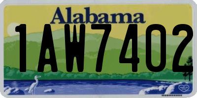 AL license plate 1AW7402
