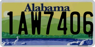 AL license plate 1AW7406