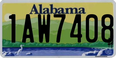 AL license plate 1AW7408