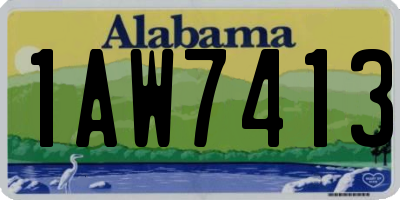 AL license plate 1AW7413