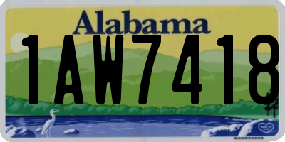 AL license plate 1AW7418