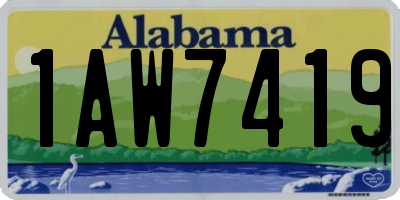 AL license plate 1AW7419
