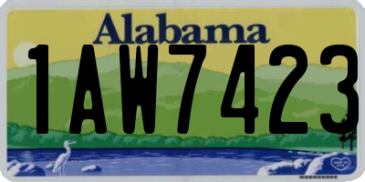 AL license plate 1AW7423