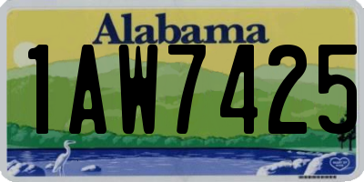 AL license plate 1AW7425
