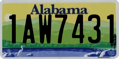AL license plate 1AW7431