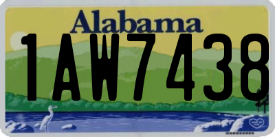 AL license plate 1AW7438