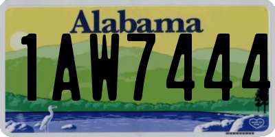 AL license plate 1AW7444