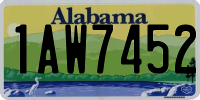 AL license plate 1AW7452