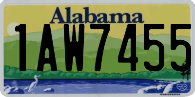 AL license plate 1AW7455