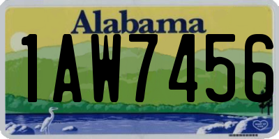 AL license plate 1AW7456