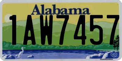 AL license plate 1AW7457