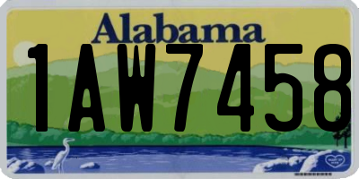 AL license plate 1AW7458