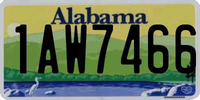 AL license plate 1AW7466