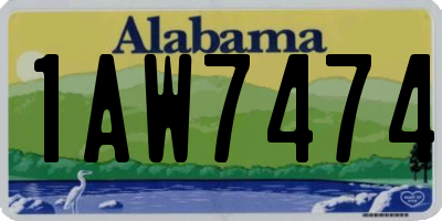 AL license plate 1AW7474