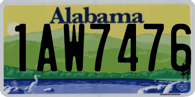 AL license plate 1AW7476