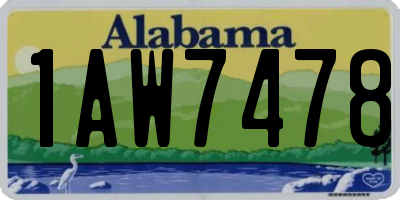 AL license plate 1AW7478