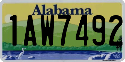 AL license plate 1AW7492