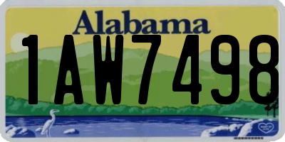 AL license plate 1AW7498