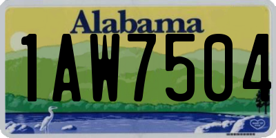 AL license plate 1AW7504