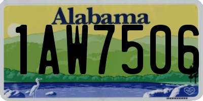 AL license plate 1AW7506