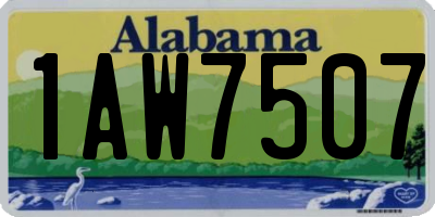 AL license plate 1AW7507