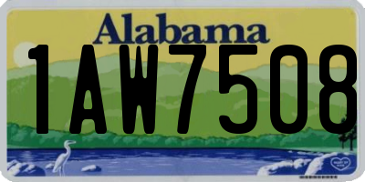 AL license plate 1AW7508