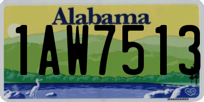 AL license plate 1AW7513