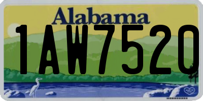 AL license plate 1AW7520