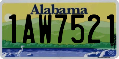 AL license plate 1AW7521