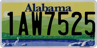 AL license plate 1AW7525