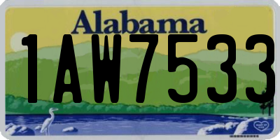 AL license plate 1AW7533