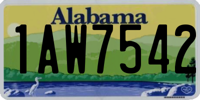AL license plate 1AW7542