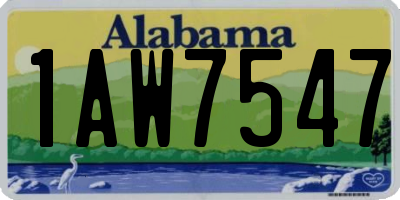 AL license plate 1AW7547