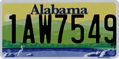 AL license plate 1AW7549