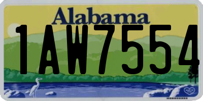 AL license plate 1AW7554