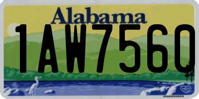 AL license plate 1AW7560