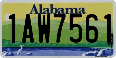 AL license plate 1AW7561