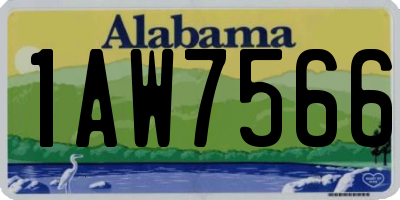 AL license plate 1AW7566