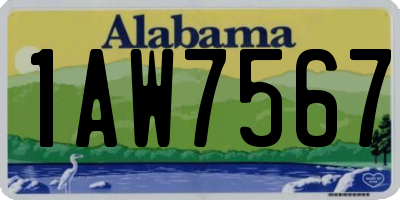 AL license plate 1AW7567