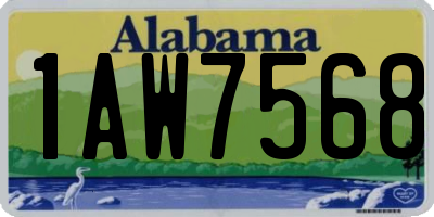 AL license plate 1AW7568