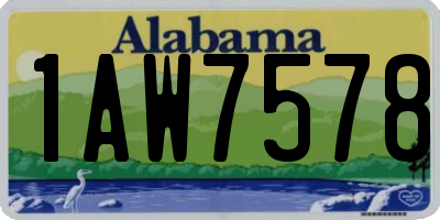 AL license plate 1AW7578