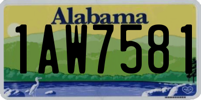 AL license plate 1AW7581