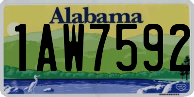 AL license plate 1AW7592