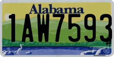 AL license plate 1AW7593