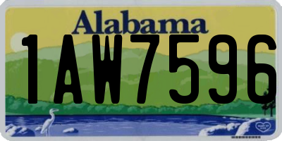 AL license plate 1AW7596