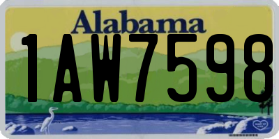 AL license plate 1AW7598