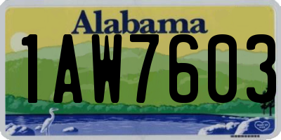 AL license plate 1AW7603